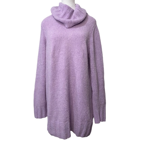 Merona Oversized Cowl Neck Lavender Long Sleeve Pullover Sweater Women’s Large - Picture 1 of 9